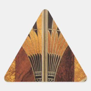 Sticker Triangulaire art Nouveau, art déco, vintage, couleurs bois, chi