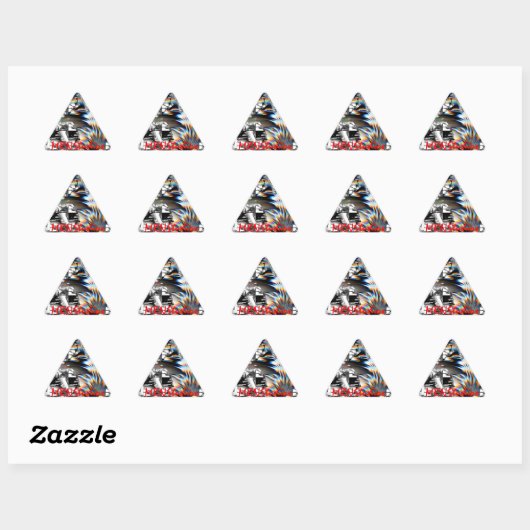 Sticker Triangulaire Attaque arc-en-ciel (Feuille)