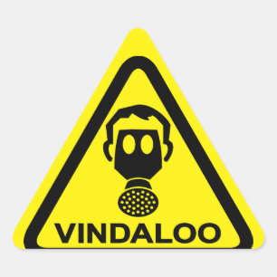 Sticker Triangulaire Attention Vindaloo Toxique Curry sent Drôle Sticke
