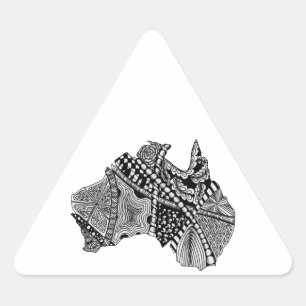 Sticker Triangulaire Australie Carte Doodle