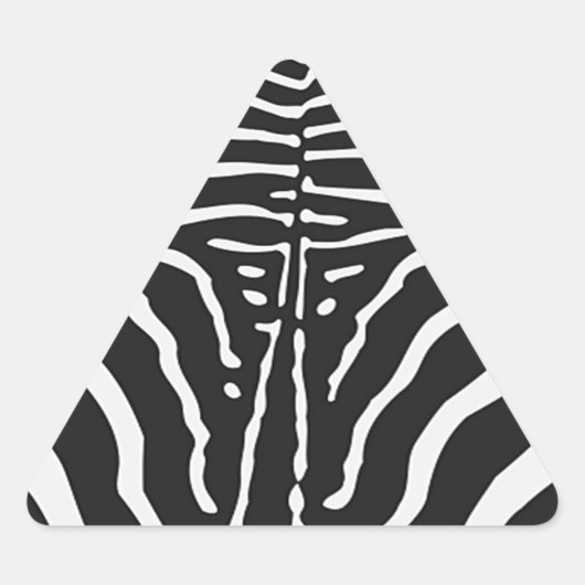Sticker Triangulaire Authentic Zebra Skin Print - noir blanc strié (Devant)