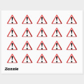 Sticker Triangulaire Avertissement d'exclamation rouge, noir et blanc (Feuille)