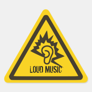 Sticker Triangulaire Avertissement - musique bruyante !