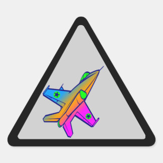 Sticker Triangulaire Avion de chasse à réaction rétro Corey Tiger 80s