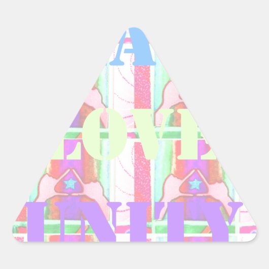 Sticker Triangulaire Baby Kids Peace Love Unity Hakuna Matata design.p (Devant)