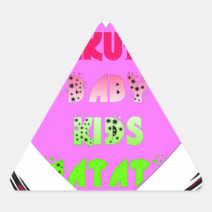 Sticker Triangulaire Baby Pink Hearts Hakuna Matata Baby Kids Design.p