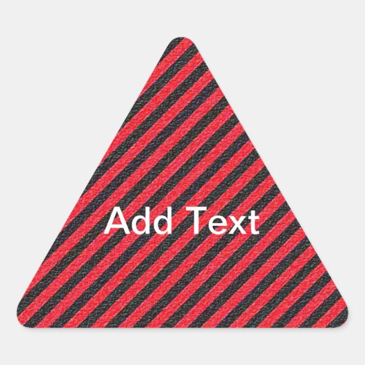 Sticker Triangulaire Bandes diagonales noires et rouges minces (Devant)