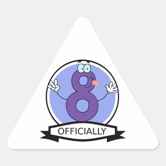 Sticker Triangulaire Bannière officielle de 8 Anniversaires (Devant)