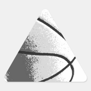 Sticker Triangulaire Basket-ball pop art noir blanc gris tendance
