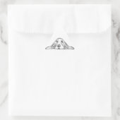 Sticker Triangulaire basset blanc (Sac)
