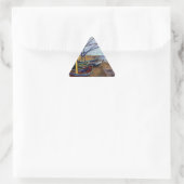 Sticker Triangulaire Bateaux de pêche sur la plage (Sac)