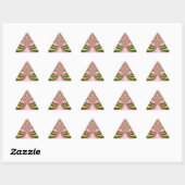 Sticker Triangulaire Beau bébé rose vert et blanc Kaleidoscope (Feuille)