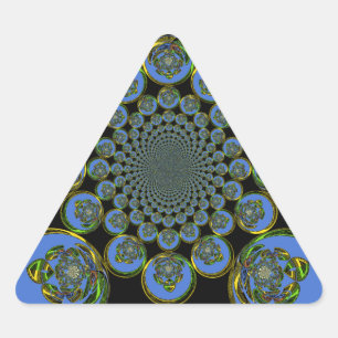 Sticker Triangulaire Beau cool royal bleu noir kaléidoscope art
