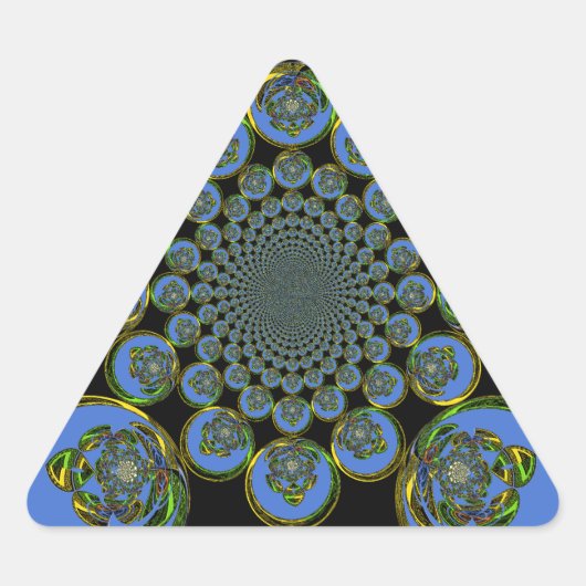 Sticker Triangulaire Beau cool royal bleu noir kaléidoscope art (Devant)