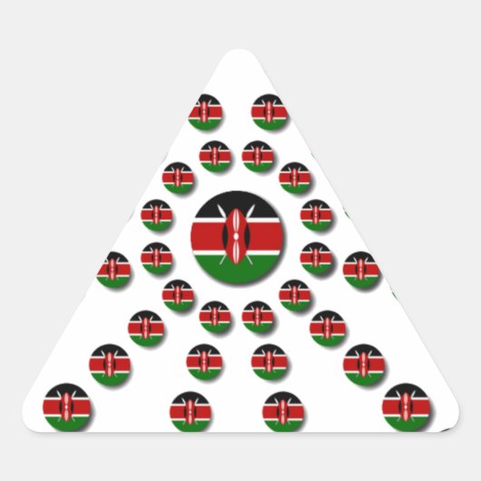 Sticker Triangulaire Beau Drapeau circulaire kenyan : Un design radial (Devant)