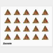 Sticker Triangulaire Beau papillon sur Fleurs (Feuille)