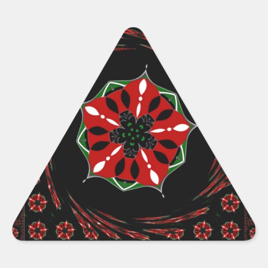 Sticker Triangulaire Beau rose Bleu Blanc Coeurs d'amour Design (Devant)