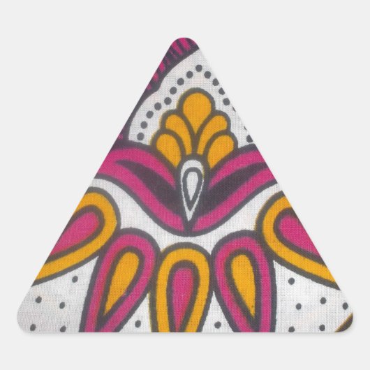 Sticker Triangulaire Beau tissu africain coloré Motif Art Imprimer (Devant)