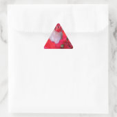 Sticker Triangulaire Beauté délicate : Fleur rouge avec plumes blanches (Sac)
