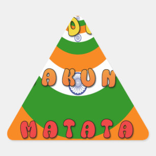 Sticker Triangulaire Beaux drapeaux nationaux de l'Inde Couleurs Hakuna
