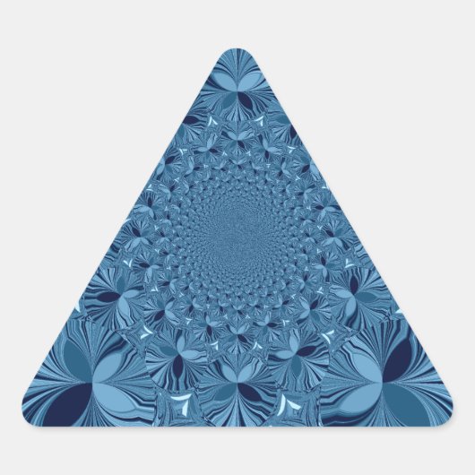 Sticker Triangulaire Belle Belle Iridescente Blue Kaleidoscope Art (Devant)