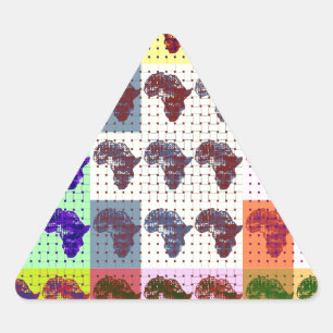 Sticker Triangulaire Belle carte africaine À damiers Pap art ethnique