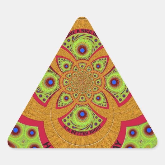 Sticker Triangulaire Belle conception de Motif mandala africain extraor (Devant)