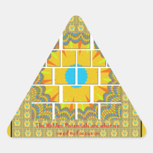 Sticker Triangulaire Belle conception graphique extraordinaire jaune or