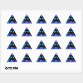 Sticker Triangulaire Belle Galactique Blue Love Texte Motif Design, (Feuille)