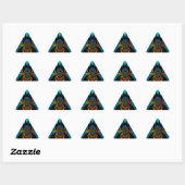Sticker Triangulaire Belle impression Cyan Abstrait Art (Feuille)