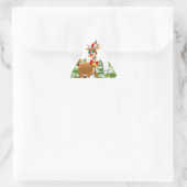 Sticker Triangulaire Belle renne dans la neige (Sac)