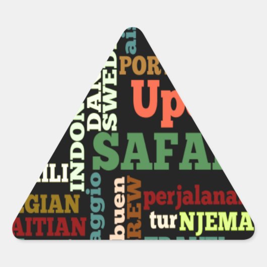 Sticker Triangulaire Bénédiction de voyage internationale (Devant)