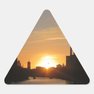 Sticker Triangulaire Berlin Allemagne Skyline Night Carte Postale Ferns