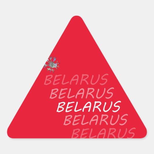 Sticker Triangulaire Biélorussie Fleur nationale de maïs (Devant)
