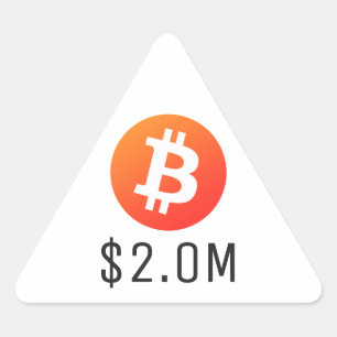 Sticker Triangulaire Bitcoin Augmentation de 2 000 000 $ (2,0 M$) Deux 