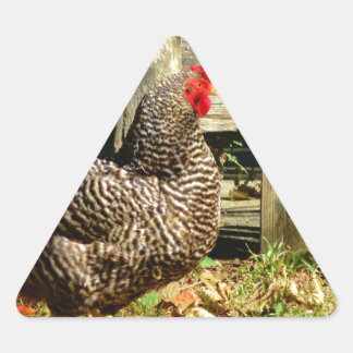 Sticker Triangulaire Black and white chicken