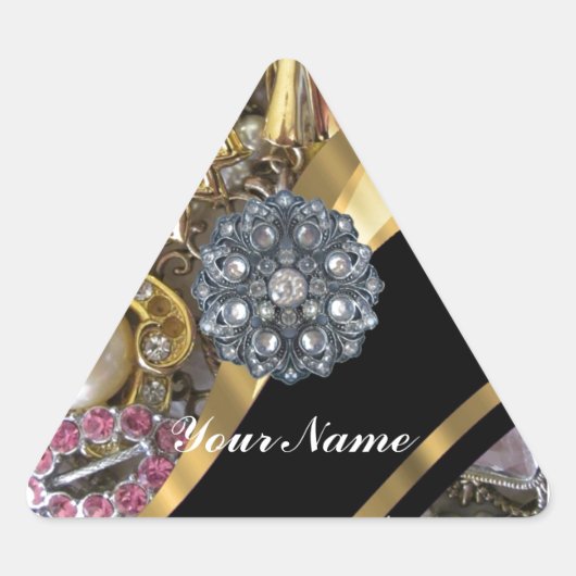Sticker Triangulaire Black & gold bling (Devant)