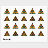 Sticker Triangulaire Black, Green, Red, et Yellow Kente Cloth (Feuille)