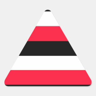 Sticker Triangulaire Black, white and red stripes