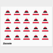 Sticker Triangulaire Black, white and red stripes (Feuille)