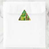 Sticker Triangulaire Bleu libellule et fleurs (Sac)
