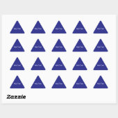 Sticker Triangulaire Bleu Noir Bleu Bleu Minces rayures diagonales (Feuille)