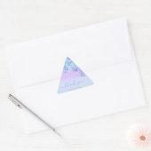 Sticker Triangulaire Bleu Rose Floral Triangle Pailleté Anniversaire de (Enveloppe)