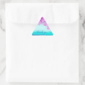 Sticker Triangulaire Bleu Rose Floral Triangle Pailleté Mariage Douce 1 (Sac)