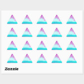 Sticker Triangulaire Bleu Rose Floral Triangle Pailleté Mariage Douce 1 (Feuille)