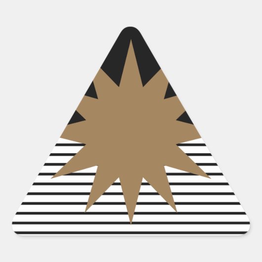 Sticker Triangulaire Blocage noir blanc et soleil Brown (Devant)