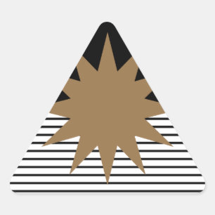 Sticker Triangulaire Blocage noir blanc et soleil Brown