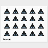 Sticker Triangulaire Blue Glowing Angel Wings on black background (Feuille)