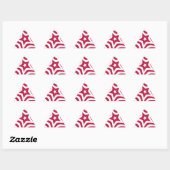 Sticker Triangulaire Bold & Bright Red & White Star dans un Motif vecto (Feuille)