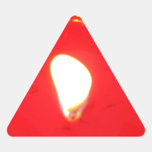 Sticker Triangulaire Bougie rouge, flamme, Bougie, Amour de Noël